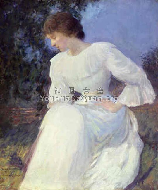 Portrait of a Woman in White - 埃德蒙·查尔斯·塔贝尔